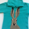 jade hoodie with hare applique