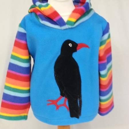 Cornish chough hoodie by Alfie and Alice Cornwall