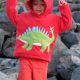 red kentrosaurus dinosaur hoodie
