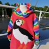 alt="kids colourful puffin hoodie"