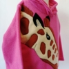 side view of giraffe applique hoodie