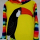bright yellow and stripe toucan applique hoodie